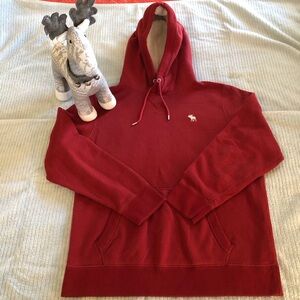Abercrombie & Fitch soft A&F fleece Deep red/Maroon Hoodie men’s size M unisex
